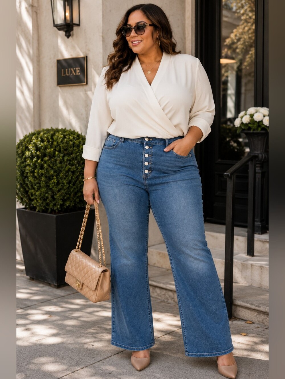 Tummy Control Waist Terra & Sky 24W NWT High-Rise Button Fly Flare Jeans